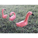 Enfeite de Jardim - Kit com 3 Flamingos em Cerâmica
